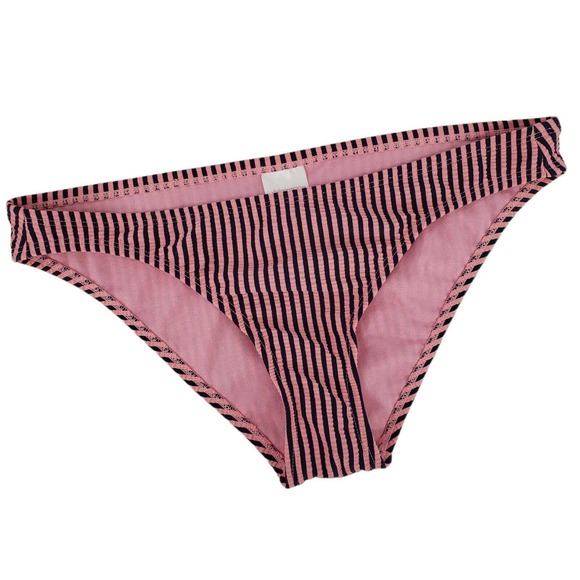 Cheeky Striped Bikini Bottom Juniors 3/5 Womens 0/2 Pink Black Xhilaration - Picture 7 of 12